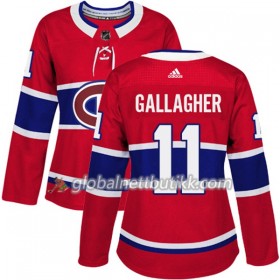 Montreal Canadiens Hockeydrakt Brendan Gallagher 11 2017-2018 Rød Adidas Authentic - Dame